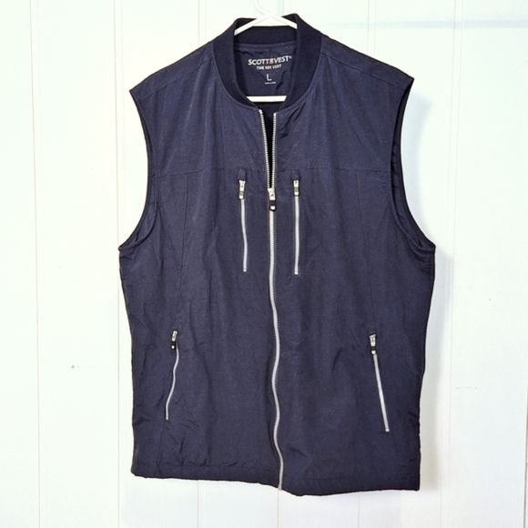 Scottevest Other - SCOTTeVEST 101 Men's Navy Travel Vest 9 Hidden Pockets Sz L Very Good Condition